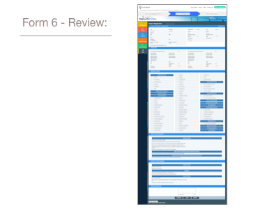 A screenshot of the review page a patient must complete, which requires reviewing all of the information previously input, and a signature at the bottom.