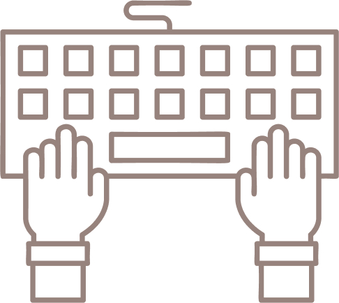 image of hands on a computer keyboard